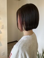 リュンヌ 門前仲町(lune)&nbsp;切りっぱなしボブハイライトベージュカラーショートレイヤーロブ