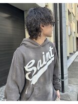 ビカム 名駅(become)&nbsp;【メンズミディアム×ツイストスパイラルパーマ】ウルフカット