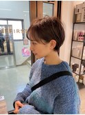 大人可愛い20代30代40代黒髪前下がりショートボブ丸みショート◎