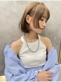 ブリーチなしカラー伸ばしかけヘア簡単スタイリング小顔ヘア