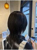 ミディアムレイヤーカット   ニュアンスウルフヘアー