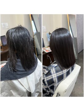 ムーブ(Moob) 縮毛矯正+髪質改善カラーで扱いやすい美髪へ【別府】