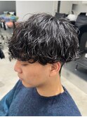 再現性高い波巻きスパイラルパーマ×刈り上げマッシュ