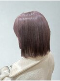 艶感ラベンダーピンク×切りっぱなしボブ