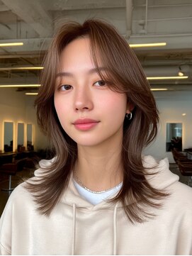 韓国/髪質改善/レイヤーカット/小顔/透明感/ベージュカラー