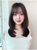 イメチェン顔まわりレイヤー/おろし前髪/ハッシュカット