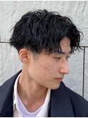 フェザーパーマサーフカール刈り上げセンターパート