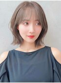 say.ショートボブひし形ショートエンドカラーローズブラウン