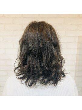 ブルー(BLUE) セミディ×グレージュ