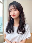 20代30代40代小顔外ハネミディアムひし形シルエットくすみカラー