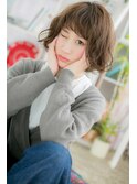耳かけも◎くせ毛風大人ガーリーなみなみウェーブボブc1