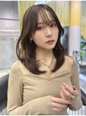 ワンカールレイヤーカット ミディアム 顔周りカット 東垂水
