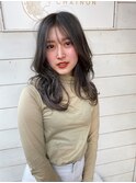 フェミニンハイトーングレージュくびれレイヤーカット梅ヶ丘30代