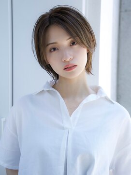 エインアンリー 表参道(AIN.ANLY.) ☆くびれヘアプリコットオレンジハイライトカラーくびれボブ