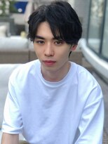 マイラ 銀座(myla)&nbsp;センターパートスーツ短髪ツーブロック黒髪シークレットパーマ