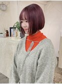 【Terve.】ピンクブラウン×前下がりボブ