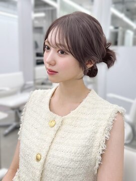 フォンズ(FONS) ナチュラル可愛い流し前髪お顔周りカット＊マロンベージュカラー