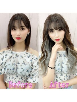 あるじゃんすー 天神店 ホワイトシルバー#シールエクステ#イヤリングカラー#前髪#天神