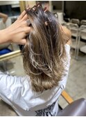 ■フリンジウェーブ 大人かわいい ハイライトカラー