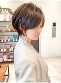 絶壁解消×くびれ×30代40代50代×前髪長め大人ショートボブ永