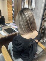 ラフ(LAFF)&nbsp;#バレイヤージュ#グレージュカラー#ボブウルフ#ココアベージュ