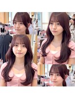 アフロートリノ(AFLOAT Leino)&nbsp;2wayバング 韓国前髪 シースルー ミディアム くびれヘア　顔周り