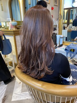 ロンドアベニール 北千住(Lond avenir) 【韓国ヘア】ブリーチなしピンクベージュ　レイヤーカット　西田