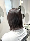 〈宮本〉透明感ラテグレージュ×切りっぱなしロブ