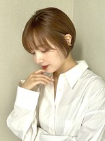 ノラギンザユー(NORA GINZA/U)&nbsp;丸みショートマッシュコンパクト黒髪ベージュショート前髪あり