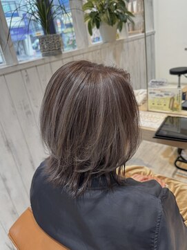 アンソル オブ リシェール(N'SOL of RICHAIR) ウルフボブ/デジタルパーマ/チェリーブラウン/南越谷