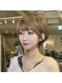 大人綺麗な小顔襟足スッキリショートボブ　30代40代50代