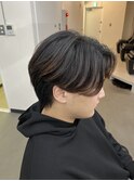 ナチュラルモテヘアニュアンスパーマセンターパートウルフ