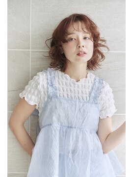 ミディアムパーマ/コテ巻風パーマ/くせ毛風パーマ/大人ボブ