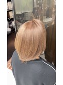 脱白髪染め　明るめベージュ　白髪ぼかし