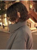 △ボブパーマレイヤーパーマ癖毛風パーマウォームベージュ