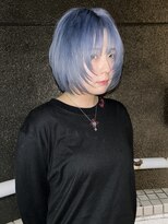 イエナ 渋谷(IENA)&nbsp;ダークブルーインナーカラーハッシュレイヤーボブケアブリーチ