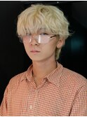 メンズブリーチマッシュハイトーンダブルカラーベージュカラー