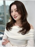 レイヤーカットミディアムレイヤーカット20代30代