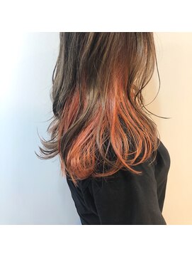 ロニカ 銀座(LOuNICA) インナーカラー ブラッドオレンジ