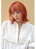 くびれボブ/外ハネボブ/オレンジブラウン