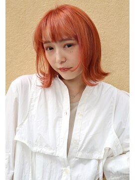 セシルヘアー 岡山駅前店(Cecil hair) くびれボブ/外ハネボブ/オレンジブラウン