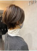 小顔ショート/カーキベージュ/イルミナカラー/ショートスタイル