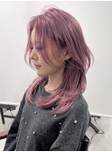 ピンクラベンダー×レイヤーカット