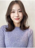 ミディアム/ブラウン/韓国風/髪質改善トリートメント/縮毛矯正
