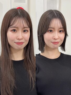 メゾンアクア 表参道(Maison ACQUA) 切りっぱなし/ボブ/ミディアム/オリーブベージュ/小顔/前髪