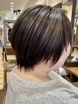 アイニ 河内小阪店(aini)&nbsp;白髪ぼかしカラー白髪ぼかしハイライト大人ショート30、40、50代