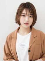 アース 栄店(HAIR&MAKE EARTH)&nbsp;earthショートレイヤーボブミルクティー丸みショートボブ