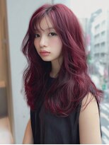 ダル 渋谷/表参道(DAL.)&nbsp;ボルドーカラー艶カラーレイヤーカット顔周りレイヤー