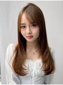 小顔 前髪 レイヤーカット ダークブルー ワンホンヘイヤー "