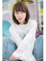 ミック 日暮里店(miq) ナチュラルフェミニンオリーブグレージュ小顔ボブウルフc1